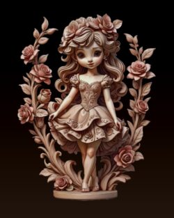 Enchanted Rose Princess Relief – 3D Printable & CNC STL