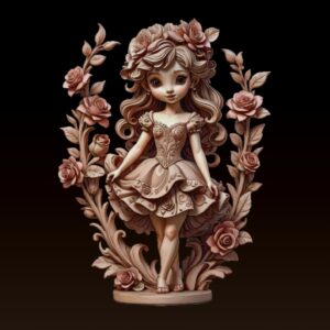 Enchanted Rose Princess Relief – 3D Printable & CNC STL