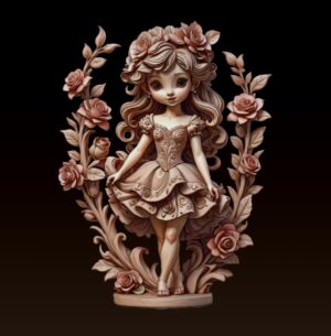 Enchanted Rose Princess Relief – 3D Printable & CNC STL