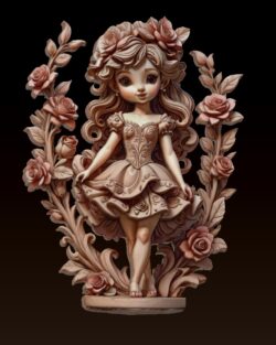 Enchanted Rose Princess Relief – 3D Printable & CNC STL