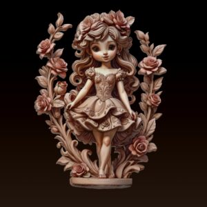 Enchanted Rose Princess Relief – 3D Printable & CNC STL