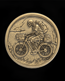Skeleton Cyclist 3D Model for CNC Bas-Relief and 3D Printing