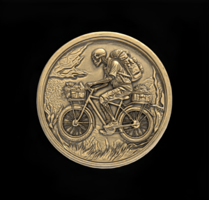 Skeleton Cyclist 3D Model for CNC Bas-Relief and 3D Printing