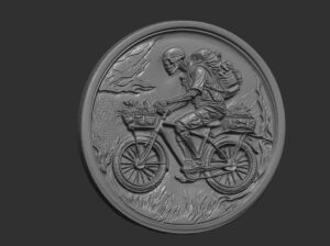 Skeleton Cyclist 3D Model for CNC Bas-Relief and 3D Printing - Image 2