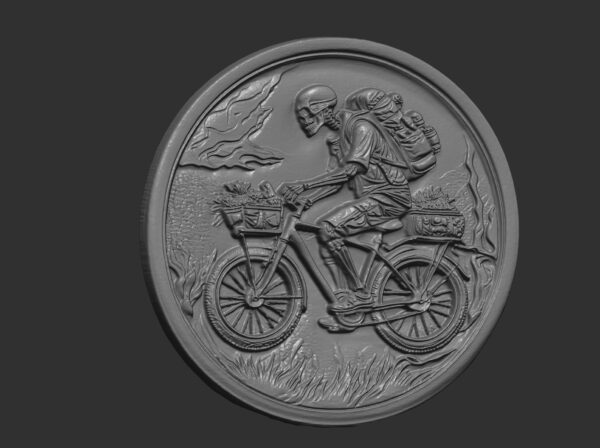 Skeleton Cyclist 3D Model for CNC Bas-Relief and 3D Printing - Image 2