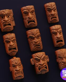 Tiki Mask Collection – 3D Printable & CNC Ready STL Files
