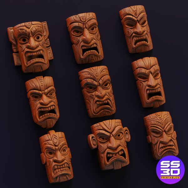 Tiki Mask Collection – 3D Printable & CNC Ready STL Files