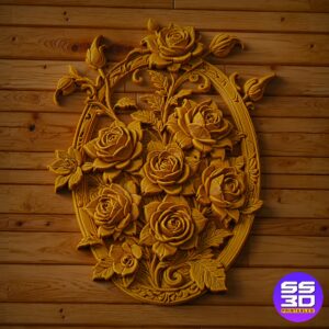 Rose Relief Decor – 3D Printable & CNC STL - Image 3