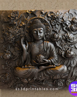 Buddha Divine Bas-Relief – 3D Printable & CNC Ready STL File