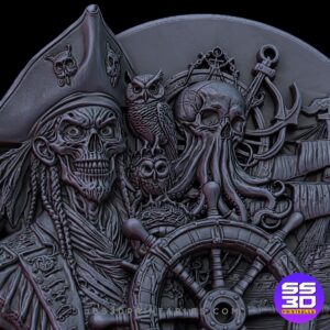 Pirated skull Exclusive Relief Art