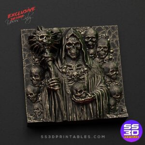Grim Reaper art 3D releif stl-  Exclusive - Image 3