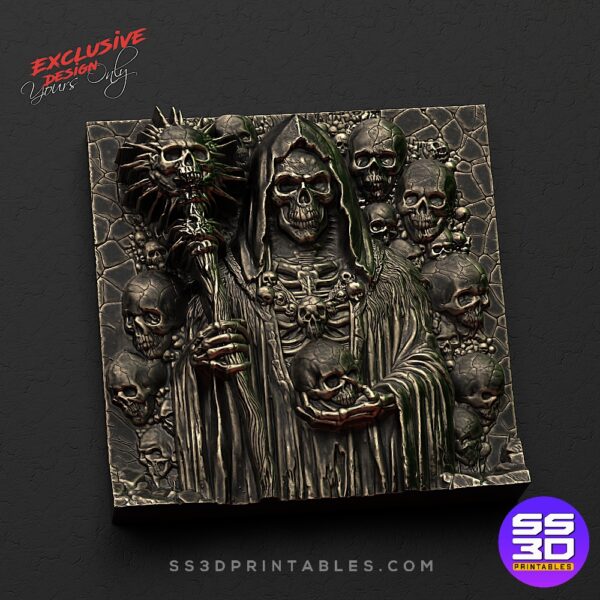 Grim Reaper art 3D releif stl-  Exclusive - Image 3