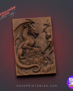Dragon Saves the Treasure – Exclusive 3D Relief STL