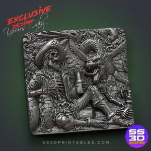 Drunken pirate and Dragon -Exclusive Stl