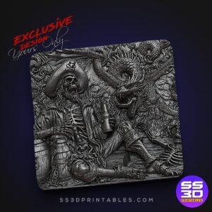 Drunken pirate and Dragon -Exclusive Stl