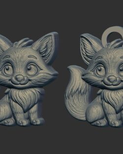cartoon fox keychain cnc model
