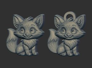 cartoon fox keychain cnc model - Image 2