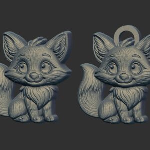 cartoon fox keychain cnc model