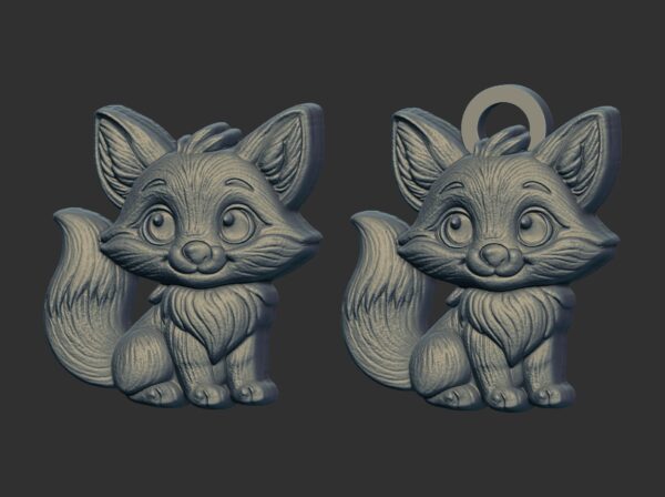 cartoon fox keychain cnc model - Image 2