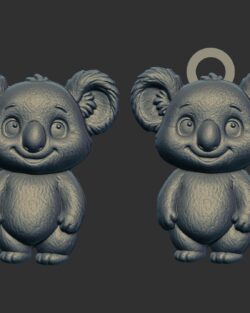 koala bears cartoon keychain cnc model