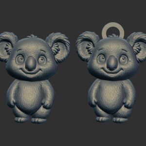 koala bears cartoon keychain cnc model