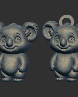 koala bears cartoon keychain cnc model