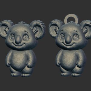 koala bears cartoon keychain cnc model