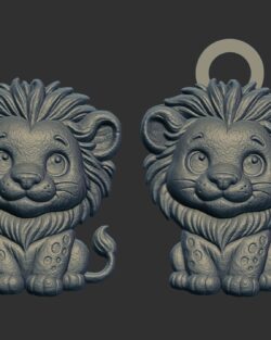 cartoon lion keychain cnc model