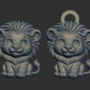 cartoon lion keychain cnc model