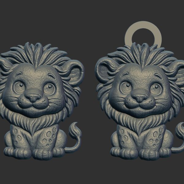 cartoon lion keychain cnc model
