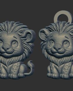 cartoon lion keychain cnc model