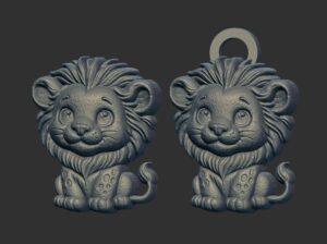 cartoon lion keychain cnc model - Image 2