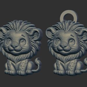 cartoon lion keychain cnc model