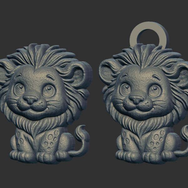 cartoon lion keychain cnc model