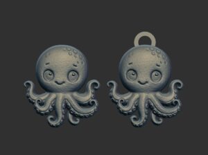 octopus cartoon keychain cnc model - Image 2
