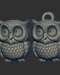 owl cartoon keychain cnc model