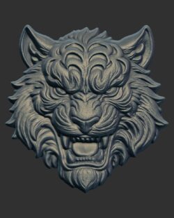 Tiger Head Sculpture cnc