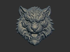 Tiger Head Sculpture cnc