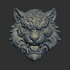 Tiger Head Sculpture cnc