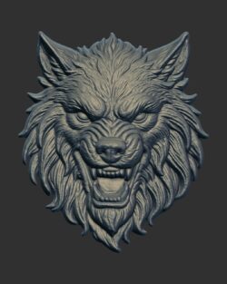wolf head 3D model pentant cnc