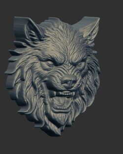 wolf head 3D model pentant cnc
