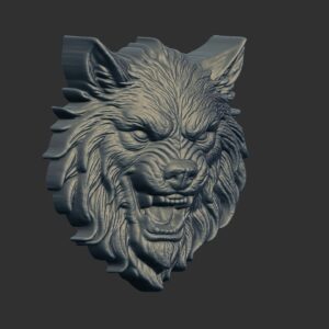 3D model of a wolf  head pentant cnc