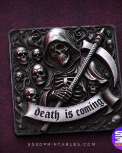 Death Is Coming – Grim Reaper Bas Relief STL