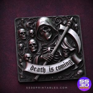 Death Is Coming – Grim Reaper Bas Relief STL