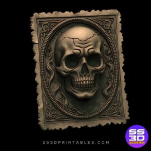 Skull Card Vintage Ticket Relief - Image 4
