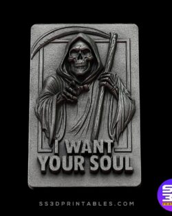 Grim Reaper Bas Relief STL -I Want Your Soul