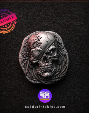 Pirate Skull Pack of 4 – Exclusive 3D Printable STL Files - Image 4
