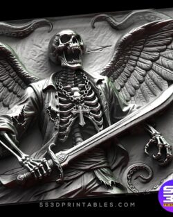 Pirate skeleton with wings cnc stl