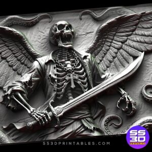 Pirate skeleton with wings cnc stl