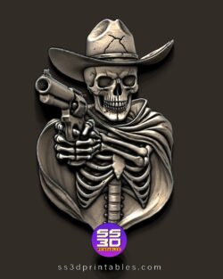 cowboy skeleton Relief stl